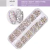 2 colors 12 Grid 1440pcs AB crystal flat back rhinestone diamond gem 3D glitter nail art decoration for Nails Accessories6557642