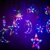Ay Yıldızı LED Perde Lamba Dize Noel Işıkları Dekorasyon Tatil Işıkları Perde Lamba Düğün Neon Fener 220 V Peri Işık Y200903