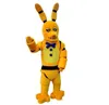 2019 Profesional hizo cinco noches en FNAF juguete espeluznante Amarillo conejito de la mascota de la historieta de la ropa de Navidad de Freddy