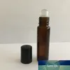 Hervulbare etherische olielolfles Amber 10 ml 1 / 3oz Bruin Leeg Glas Roll-on Roller Parfum Flessen met Glazen Bal