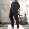 Mens Jogger Pnats 스웨트 팬츠 남자 체육관 운동 휘트니스 코튼 바지 남성 캐주얼 패션 스키니 트랙 바지 지퍼 디자인 바지