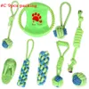 Pets dog Cotton Chews Knot Toys colorful Durable Braided Bone Rope Combination Suit Funny cat2754800