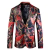 Herenpakken Blazers YUSHU Mens 2021 Collectie Bloemen Blazer Mannen Wedding Prom Dress Plus Size 5XL Zwart Pak Jacket336c