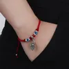 2020 Fashion Red String Blue Turkish Evil Eye Bead Armband tråd Hamsa Horseshoe Heart Fjäril Dingle Charms Braid smycken9150266