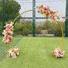 Double Pole Smidesjärn Arch Circle Bröllopsdekoration Blommans Party Decor Konstgjorda Blommor Arch Iron Dekorations Props