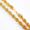Fashion 8MM 10MM Hip Hop Rope Chain Necklace 18K Gold Plated Chain Necklace 24 Inch for Men b024670681