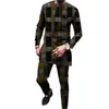 아프리카 프린트 O- 넥 셔츠 바지 맞춤형 팬츠 세트 패션 남성 신랑 정장 Dashiki 의상 파티 의류 298m