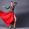 Nouveau Stle jupe de danse espagnole Femal noir rouge robe de danse latine Paso Doble jupe cape robe femme Performance12579