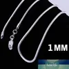 100 pezzi argento sterling 925 collana a catena serpente liscio catenacci catenacci gioielli dimensioni 1 mm 16 pollici -30 pollici