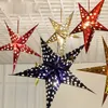 Juldekorationer Hollow Star Moon Laser Pentagram Hang Garden Home El Tree Porch Hangs Decor6229614