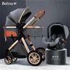 2020 New Baby Stroller 3 in 1 High Landscape Stroller Reclining Baby Carriage Foldable Light with Bassinet Cradel