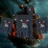 Retro Skull Crossbones Pirat Flagga Vintage Tyg Jolly Roger Flaggor Party Decoration Venue Festivals Halloween Tillbehör JK1909XB