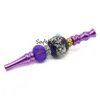 Colorful Blunt holder with Glow in the dark luminous Ball hookah mouth tips wholesale hookah Mouthpiece metal hookah tips