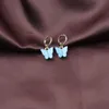 Acrylic Butterfly earrings Hip Hop jewelry dangle hoop ear ring clip Chandelier women rings candy colors wedding