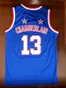 Harlem Globetrotters 13 Wilt Chamberlain College Basketball Jersey Vintage Blue All Sitched Size S-3XL منا