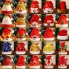 2020 Christmas Hats Czerwone i białe dziecko kreskówek świąteczny kapelusz Święty Mikołaj Elk LED świecące kapelusz świąteczny