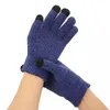 Mode classique tricot hommes femmes gants d'hiver écran tactile chaud anti-dérapant gant 5 couleurs en gros