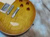 Kvalitet elektrisk gitarr en bit kropp en bit nacke bindande över banden citron burst gitar2842684