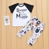 2020 Halloween Muggle Glasses Printed Cartoon Short Sleeve Pants Children's Suit Fashion Letter T-shirt Pants 2 Pieces Baby Boy Suits