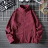 2020 Spring and Autumn new men's cardigan jacket loose stand collar fleece jacket casual polar fleece men's jacket