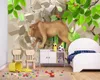 Çocuklar için 3D duvar kağıdı odası3D karikatür hayvan aslan güzel çocuk odası duvar özel 3d hayvan duvar kağıdı