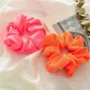 Nowe Neon Scrunchies Elastyczne zespoły do ​​włosów Ponytail Posiadacze Fluorescencyjne Kolorowe Zielone Pomarańczowe Krawaty Akcesoria Nakrycia głowy