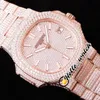DMF Nieuwe Datum 5719 / 10G-010 Gypsophila Dial Cal.324 S C Automatische Herenhorloge Rose Goud Alle Diamond Armband Luxe Pphw Horloges Hallo_Watch
