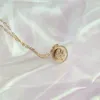 Semplice collana di monete intagliate vintage per le donne Moda oro argento colore figura medaglione pendente collane lunghe gioielli Boho