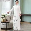 Blanco Vietnam Cheongsam vestido estilo chino Ao Dai Vietnam vestido tradicional Qipao bata ropa Ao Dai TA1752