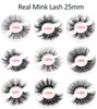 ELR002 Toptan 25mm 3D Gerçek Vizon Saç Kirpikler 5D Süper Uzun Vizon Lashes Tepside Paketleme Logo Yazdır Ücretsiz Gönderi