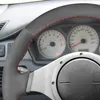 三菱Lancer Evolution 8 VIII 2003-2005 Lancer Evolution 9 IX 2005-2007のためのブラックスエードDIYカーステアリングホイールカバー