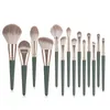 14 stks / set Groene Wolken Make-up Borstel Set Gezicht Poeder Blush Reparatie Borstel Volledige Set van Schoonheid Gereedschap Oogschaduw Borstel Set met Tas Gratis DHL