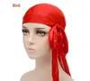 Nya 18 färger mode mäns satin durags bandana turban peruker män silkeslen durag headwear huvudband pirat hatt hår tillbehör