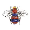 멀티 컬러 곤충 꿀벌 브로치 크리스탈 동물 라인 석 핀 브로치 여성용