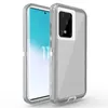 Transparent Heavy Duty Defender Cell Phone Fodraler Shock Absorption Crystal Clear Case For iPhone XS Max XR 8 plus Samsung Not 9 S10 Nej Clip Opp Bag