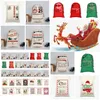Jul Drawstring Bags Stor storlek Santa Claus Santas Sack Bag Party Favor Tillbehör Kanfas Bagxmas Dekorationer T2i51279