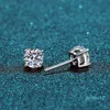 Boeycjr 925 Classic Silver 05115ct F Color Moissanite VVS Fine Jewelry Diamond Stud Earring med certifikat för Wome6517595