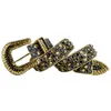 Bling bling occidentale colorato colorato ovski cristallo oro oro nero strass cinghia con cintura a cinghia per cinghia rimovibile per Men6053889