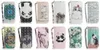 3D Flower Leather Wallet Falls för iPhone 15 14 13 Pro Max 12 11 XS Max X XR 8 7 6 Samsung S23 Ultra Plus Tiger Animal Cartoon Cat Dog Panda Leopard Card ID Holder Flip Cover