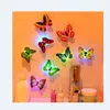 Lumière colorée papillon Stickers muraux Installation facile veilleuse lampe LED maison salon chambre d'enfant réfrigérateur chambre décor freig5549217
