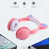 Sevimli Led Kedi Kulak Gürültü Önleme Kulaklıkları Bluetooth 5 0 Katlanabilir Gamer Müzik Kulaklıklı Çocuklar İçin Mikrofonlar Kız Hediyeleri12531