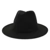 2019 Autumn and Winter Solid Color Rited Hat Cap Fedoras Jazz Hat Panama Hats for Women and Girl 25 G035694415