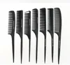 Professional Heat Resistant Salon Black Metal Pin Tail Antistatic Comb Cutting Comb Hair Brushes Hair Care J27121700271