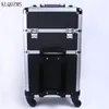 KLQDZMS Trolley Cosmetic Case professione valigia per trucco Donna Bagaglio da viaggio Cosmetic Bag Ruote