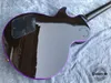 China Electric Guitar OEM Shop G Custom Guitar Ebony Fingerboard One Piece Wood Neck and Body Purple Binding Flamed Maple Wood AB6735306