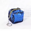 Куб Детская сумка монет Изменение цвета блестки Мини бумажник способа женщин Bling Мини кошелек пришивания сумка брелок мешочек Маленький подарков