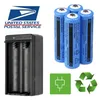 4 x wiederaufladbarer 18650-Akku, 3000 mAh, 3,7 V, BRC-Li-Ionen-Akku für Taschenlampen-Laser + 1 x 18650-Doppelladegerät