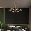 New luxury copper crystal chandelier living room bedroom restaurant crystal molecular lamps decoracion salon home decor lights