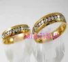 30Pcs Golden Silver Zircon Comfortable stainless steel rings whole lot5324214