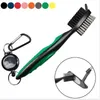 100pcs 8 Colors Golf Club Head Groove Brush Cleaner with Retractable Zip-line and Aluminum Carabiner Cleaning Tools